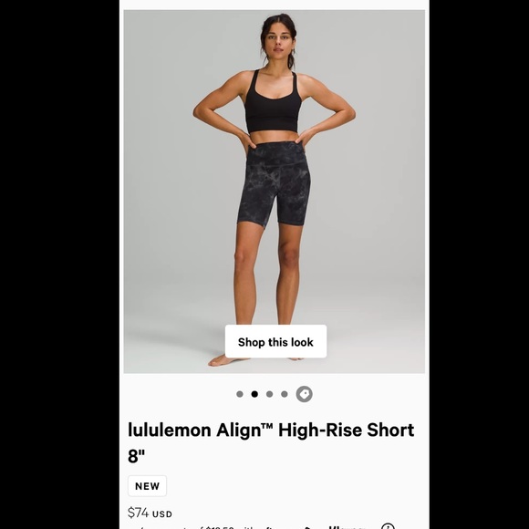 Lululemon Align HR Short 8” Grey Graphite Sz 8 - Picture 1 of 4